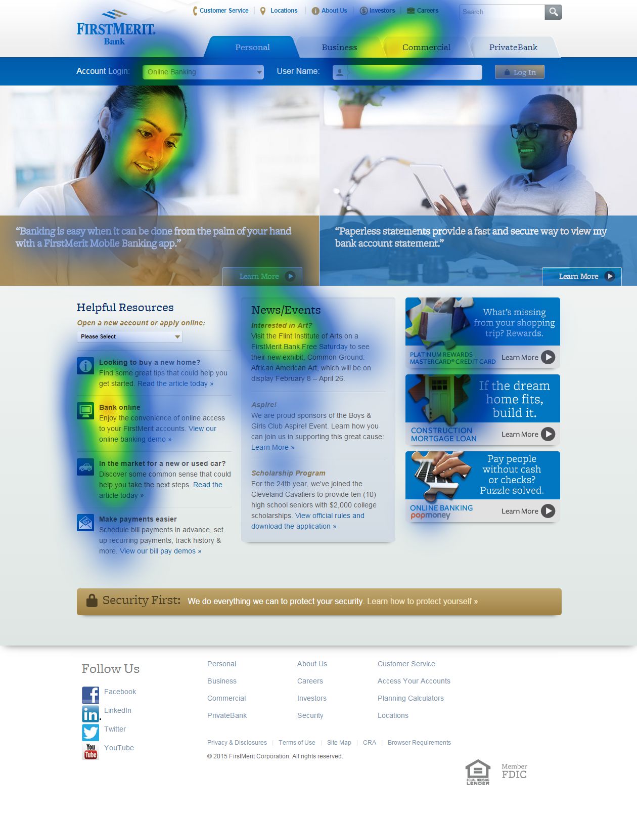 Eyetracking FirstMerit Homepage